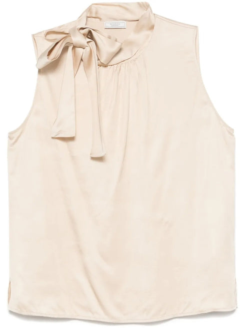 PESERICO SIGN TIED NECK TOP